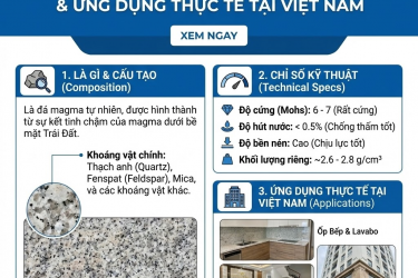 Đá Hoa Cương Là Gì? Cấu Tạo, Chỉ Số Kỹ Thuật & Ứng Dụng Thực Tế Tại Việt Nam